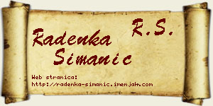 Radenka Simanić vizit kartica